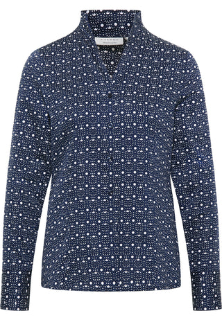 ETERNA REGULAR FIT Langarm Bluse - Ocean Dot Navy - 7199-18-D266