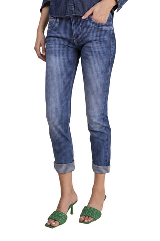 BLUE FIRE Nancy Slim-Fit Jeans - Pinstripe Dusk Indigo - 1001.2258