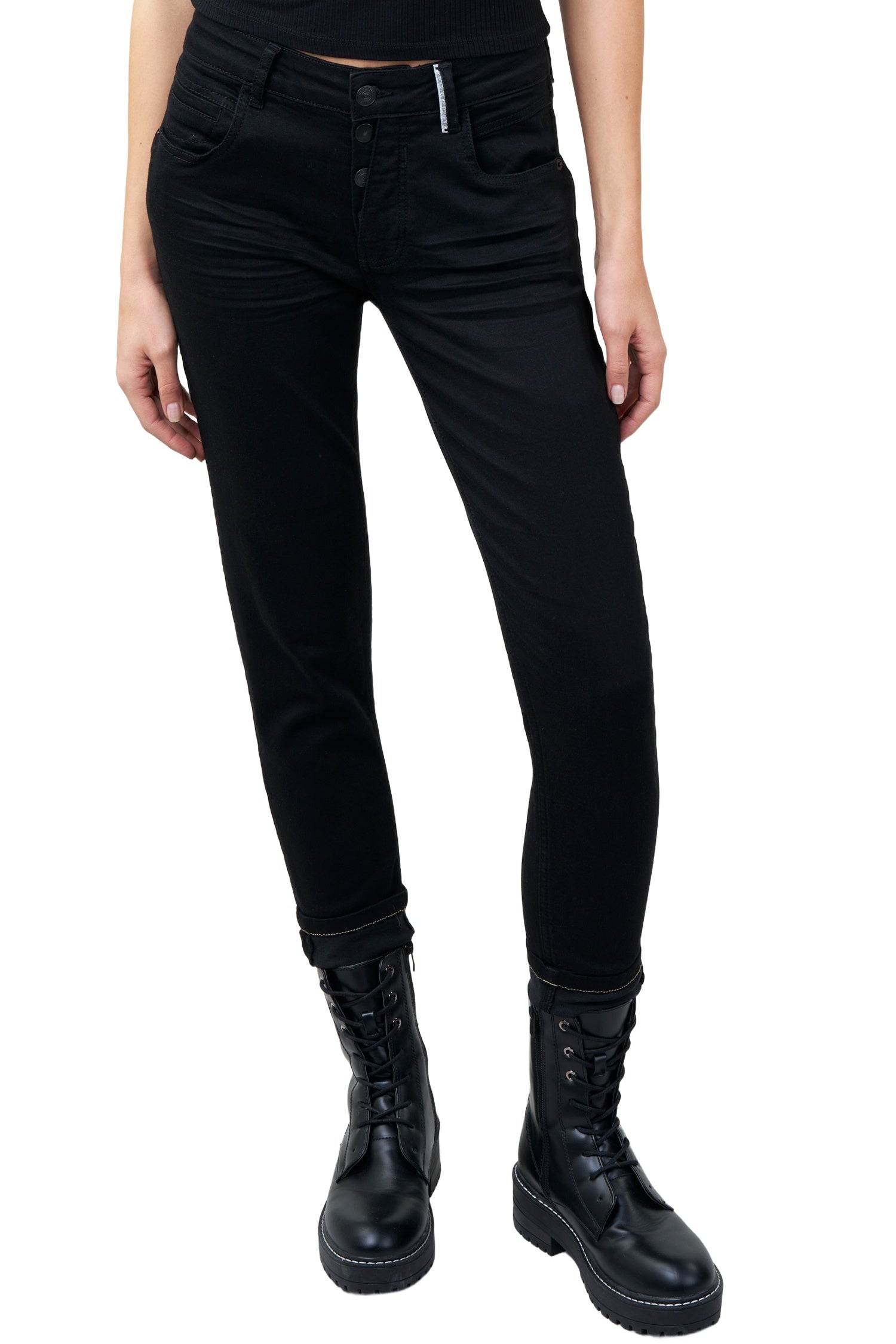 BLUE FIRE Gigi Slim Tapered Jeans - Deep Onyx Black - 1112.4140
