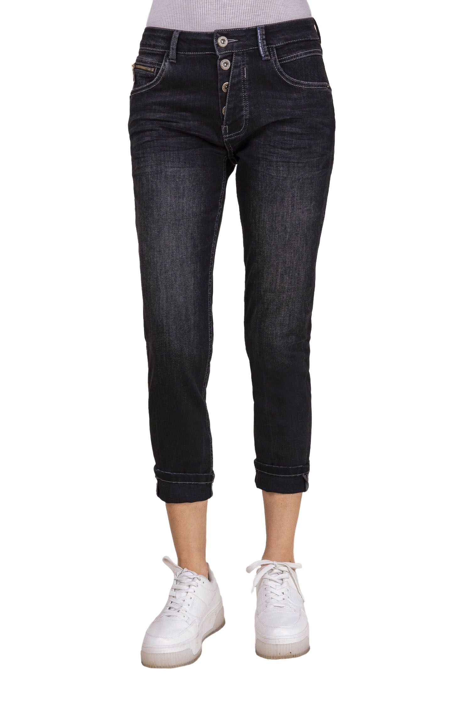 BLUE FIRE Gigi Slim Tapered Jeans - Smoky Charcoal Used - 1112.901