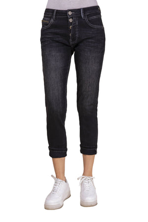 BLUE FIRE Gigi Slim Tapered Jeans - Smoky Charcoal Used - 1112.901