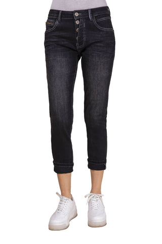 BLUE FIRE Gigi Slim Tapered Jeans - Smoky Charcoal Used - 1112.901