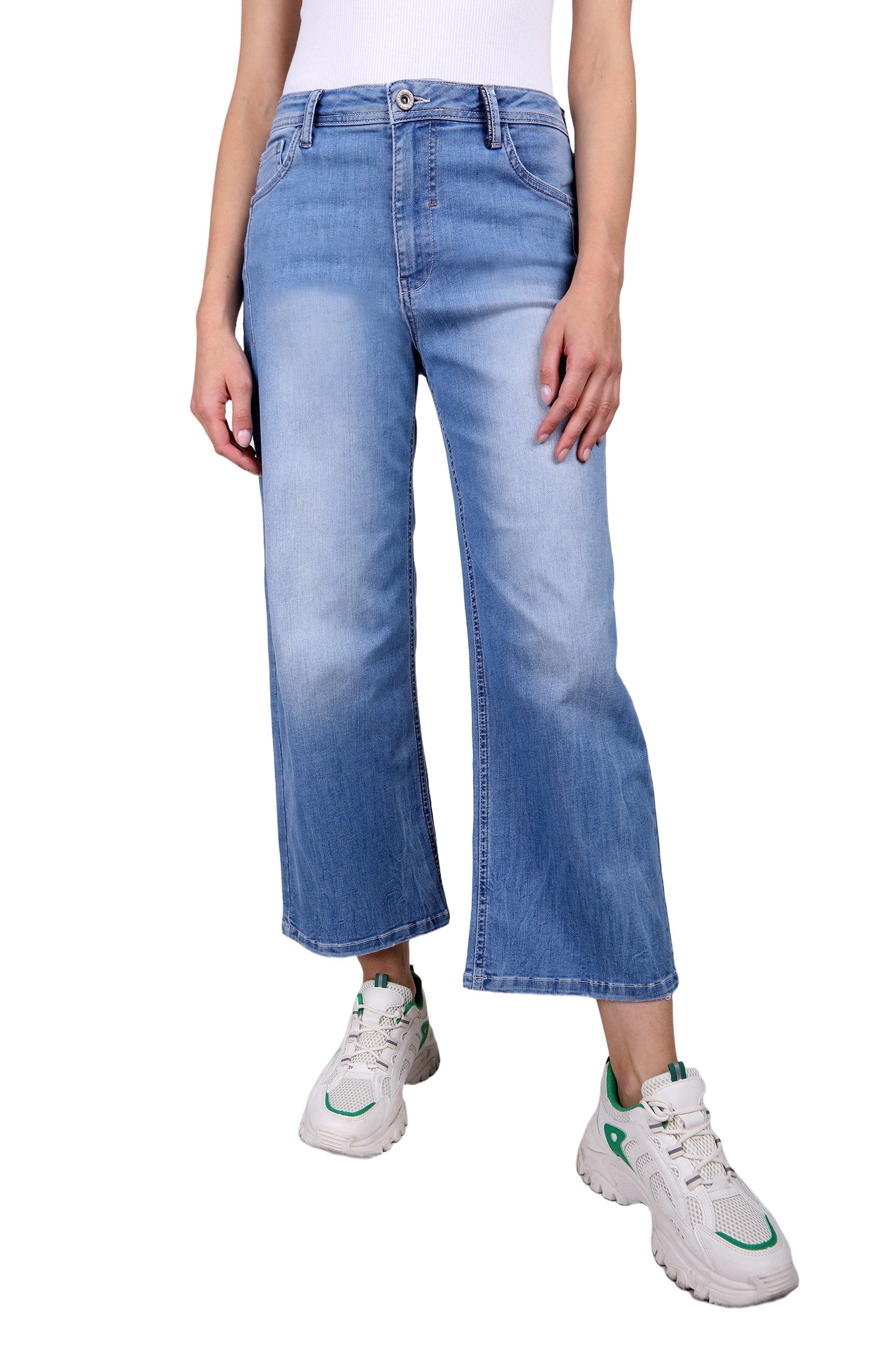 BLUE FIRE Judy Wide Leg Jeans - Coastal Sky Blue - 1156.234
