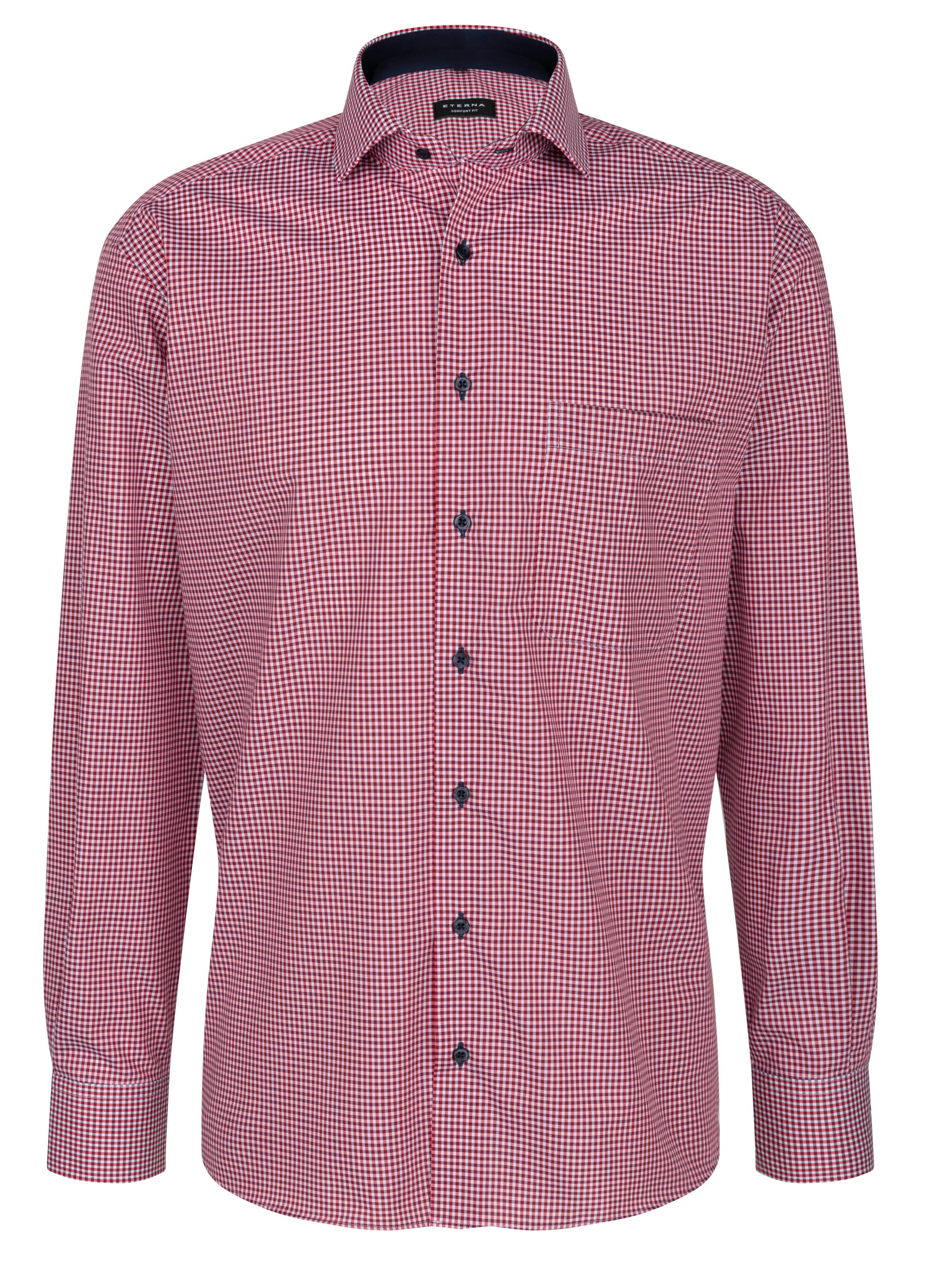 ETERNA COMFORT FIT Langarm Hemd - Crimson Whistle Check - 8913-55-E14V