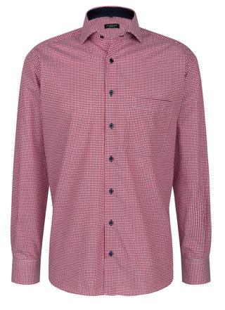 ETERNA COMFORT FIT Langarm Hemd - Crimson Whistle Check - 8913-55-E14V