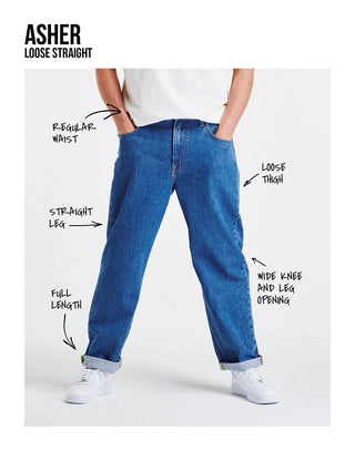 LEE ASHER Baggy Jeans - Dark Asphalt Star - 112355835
