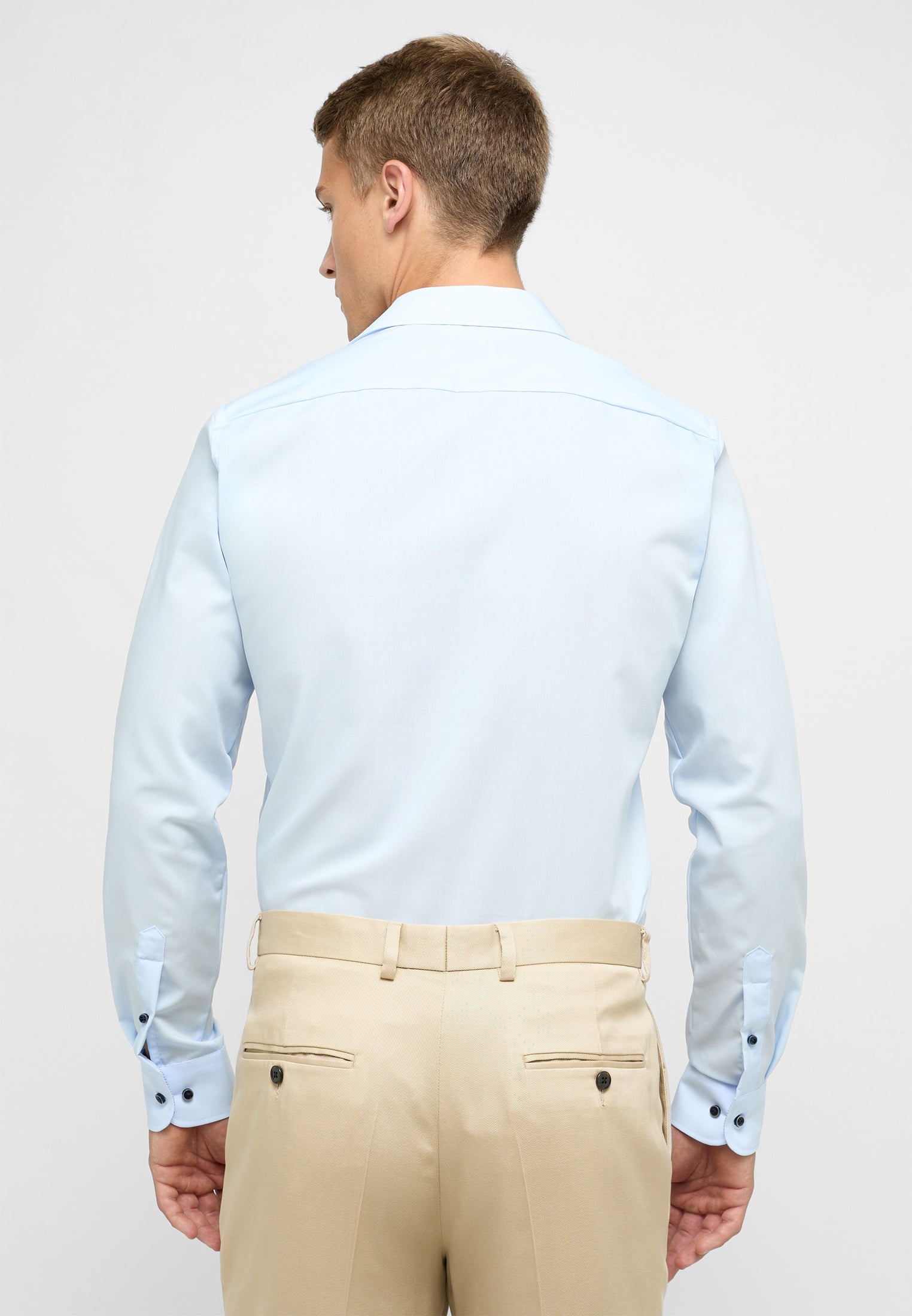 ETERNA SLIM FIT Langarm Hemd - Sky Whisper Blue - 1307-11-F142 von Eterna