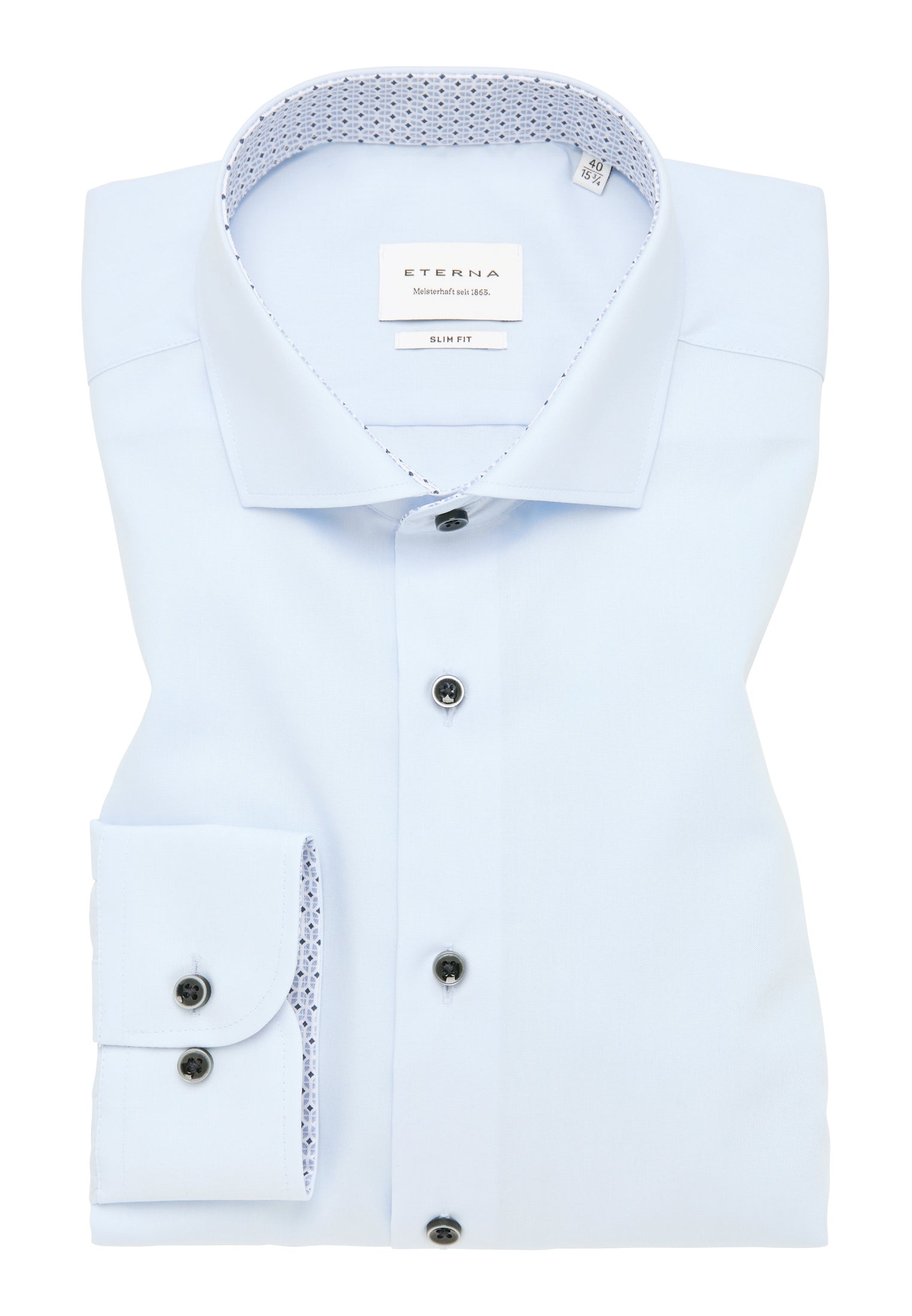 ETERNA SLIM FIT Langarm Hemd - Sky Whisper Blue - 1307-11-F142 von Eterna