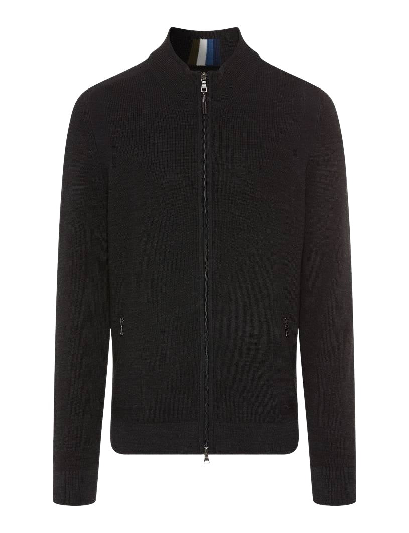 BRAX JOHN Strickjacke/Cardigan - Midnight Charcoal Melange - 70121400 212007-07