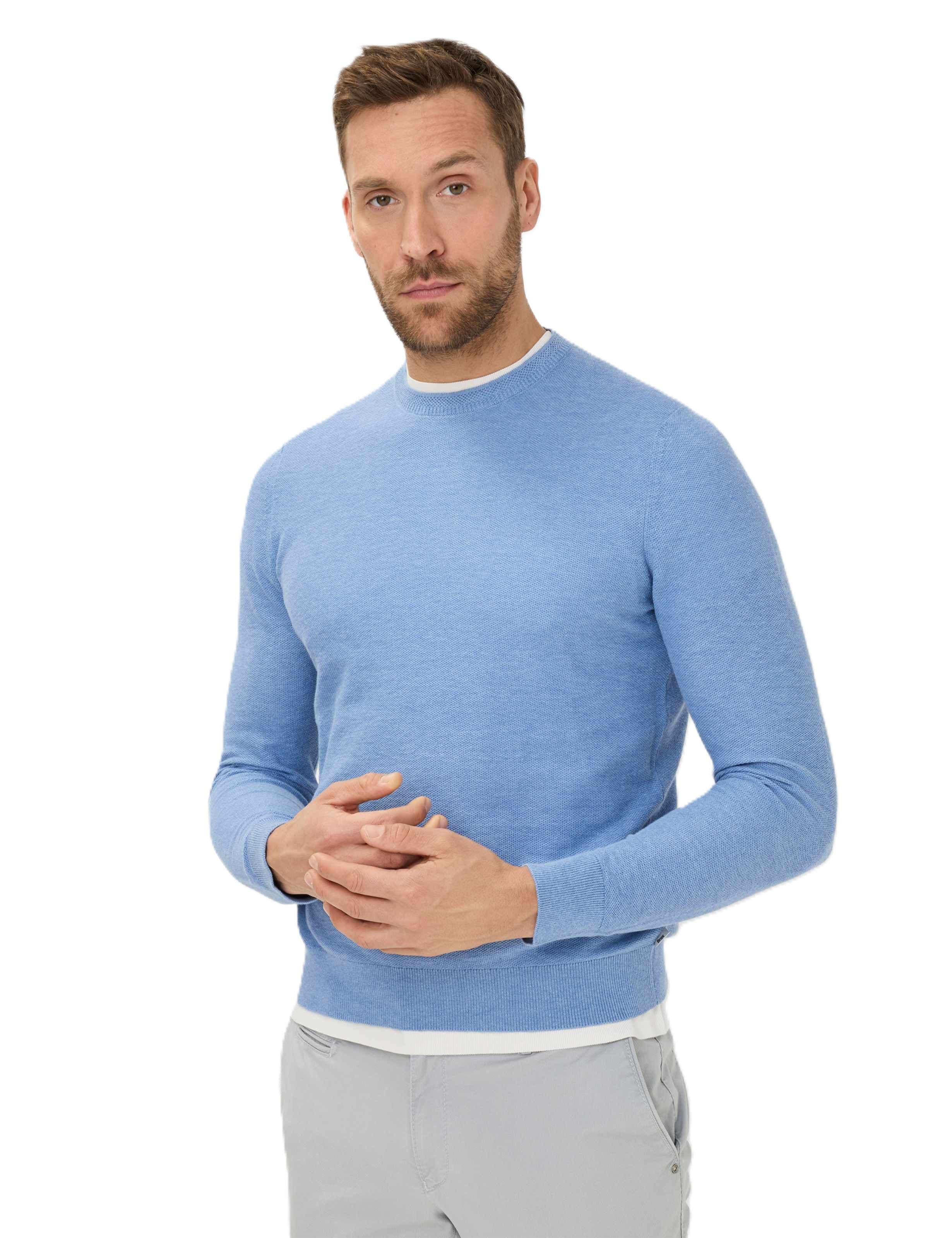 BRAX RICK Strickpullover Rundhals - Sky Harbor Blue - 70126800 26-4108-16