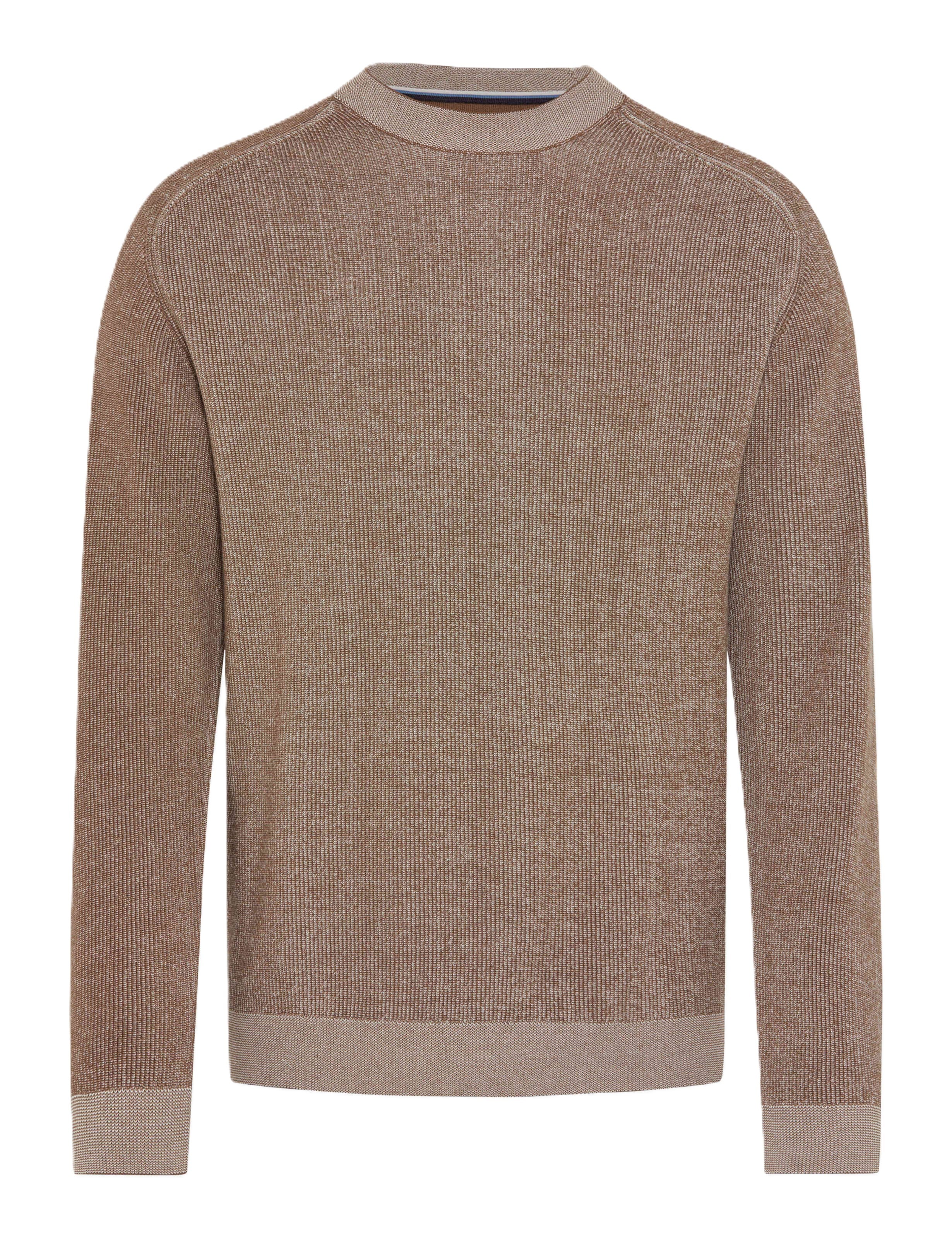 BRAX ROB Strickpullover Rundhals - Saddlewood Beige - 70131400 27-3078-53