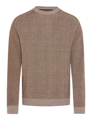 BRAX ROB Strickpullover Rundhals - Saddlewood Beige - 70131400 27-3078-53