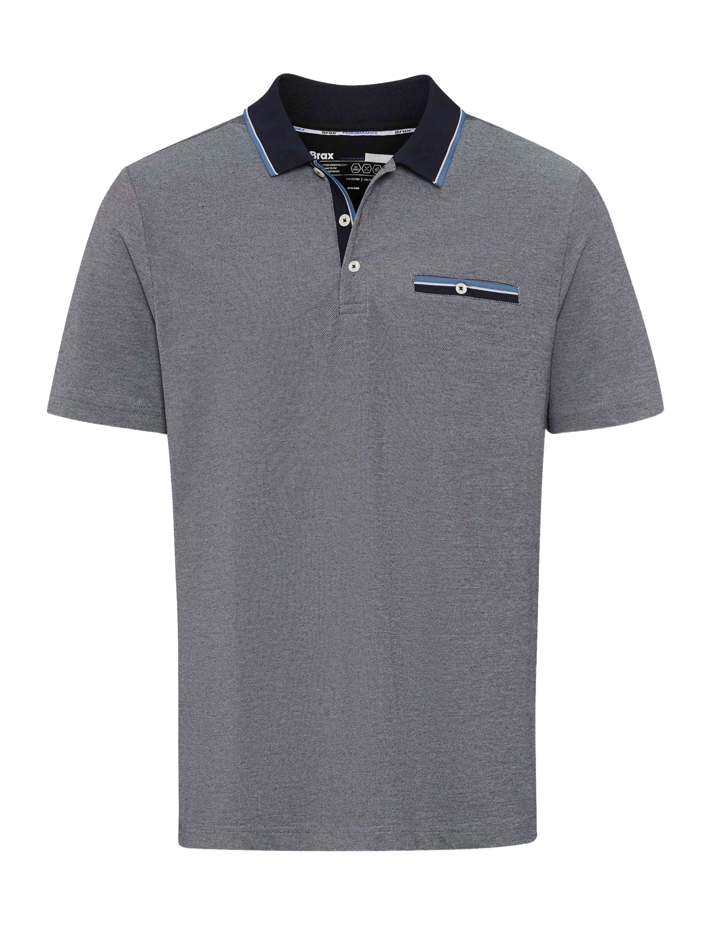BRAX PETTER Poloshirt - Steel Fog Blue - 70420800 214768-23