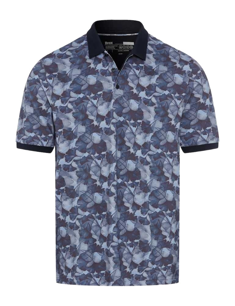 BRAX PERRY P Poloshirt - Ink Indigo Bloom - 70431000 26-4778-23
