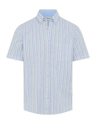 BRAX DAN S Kurzarm Hemd - Coastal Mint Stripes - 74410700 46-3818-36