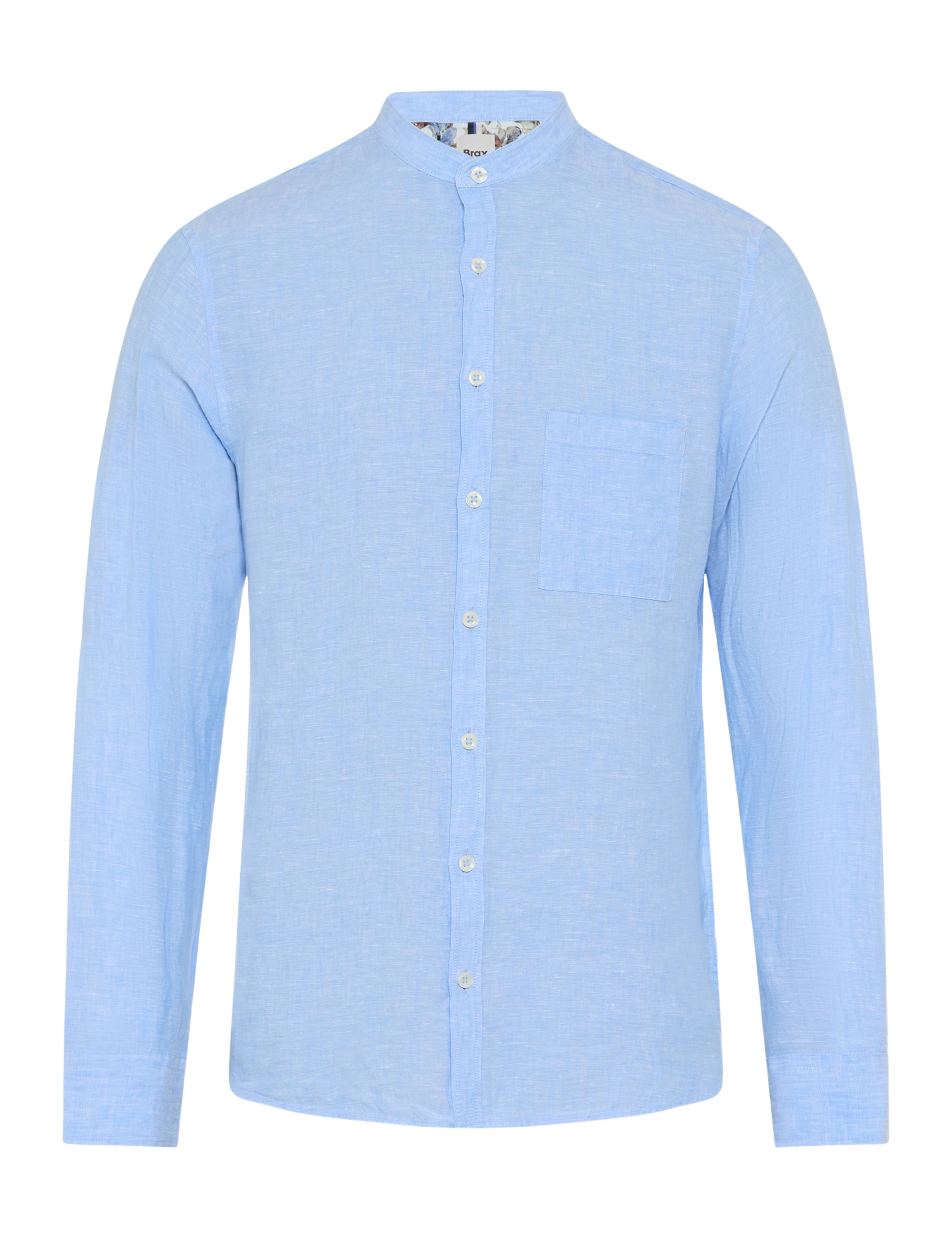 BRAX LARS U Kurzarm Hemd sky 74430200 74-0006-29 - PURE LINEN ULTRALIGHT