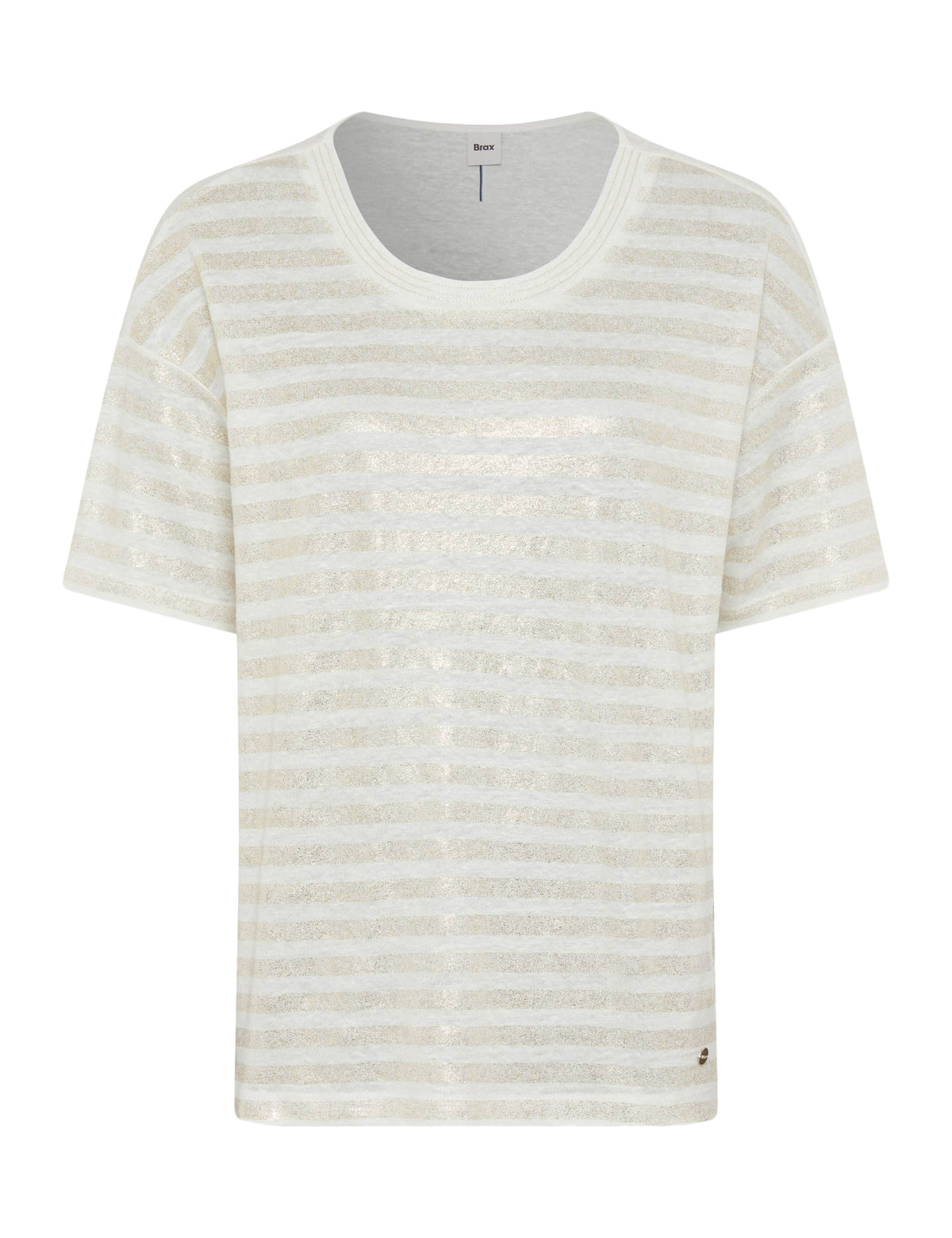 BRAX Candice T-Shirt - Sunlit Almond Stripe - 90638600 36-7218-54