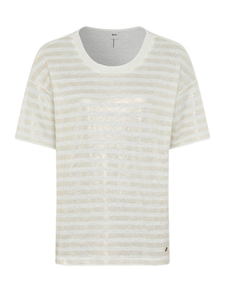 BRAX Candice T-Shirt - Sunlit Almond Stripe - 90638600 36-7218-54