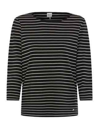 BRAX CIRA.M 3/4-Arm Shirt - Ivory Noir Stripe - 90651300 37-5868-02