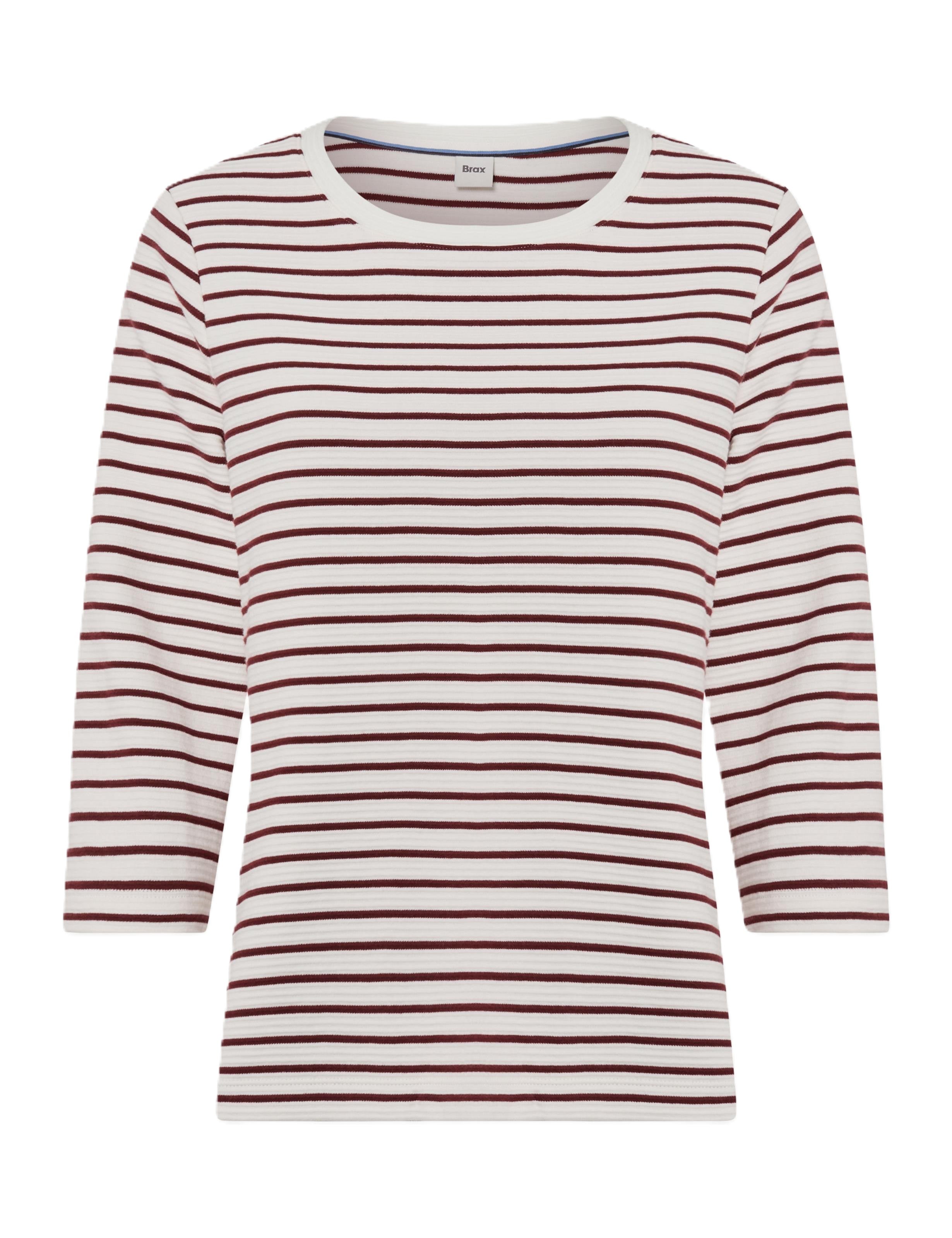 BRAX BONNIE Strickpullover - Crème Maroon Stripe - 90653500 31-6617-40