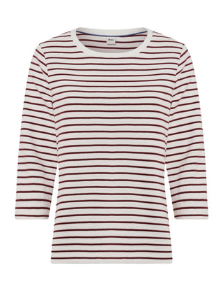 BRAX BONNIE Strickpullover - Crème Maroon Stripe - 90653500 31-6617-40