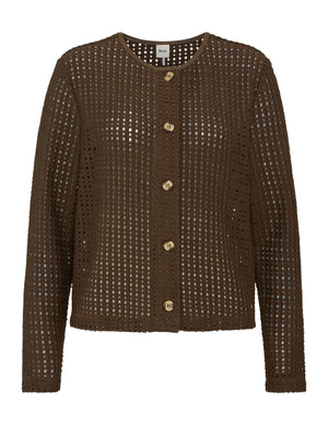 BRAX BRENDA.L Strickjacke - Mocha Dot Weave - 90664200 90-0041-52