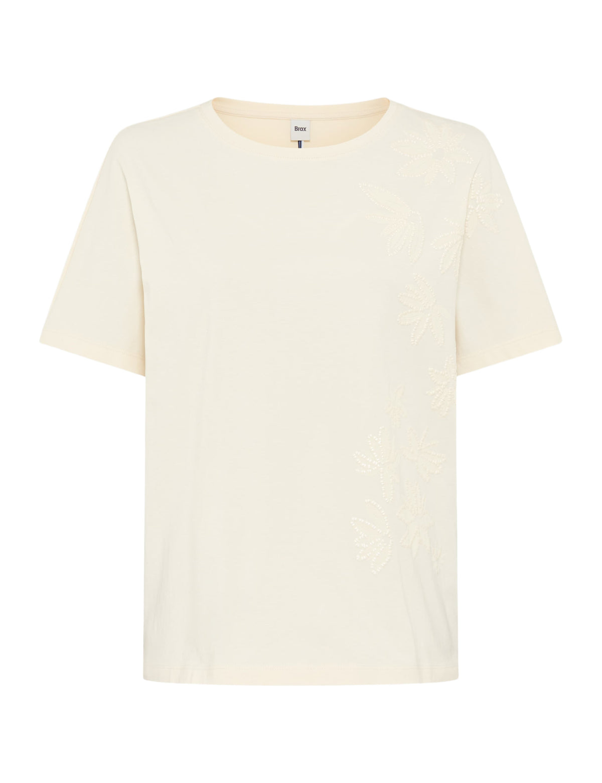 BRAX Caelen.S Kurzarm T-Shirt - Cream Blossom White - 90666200 90-0048-95