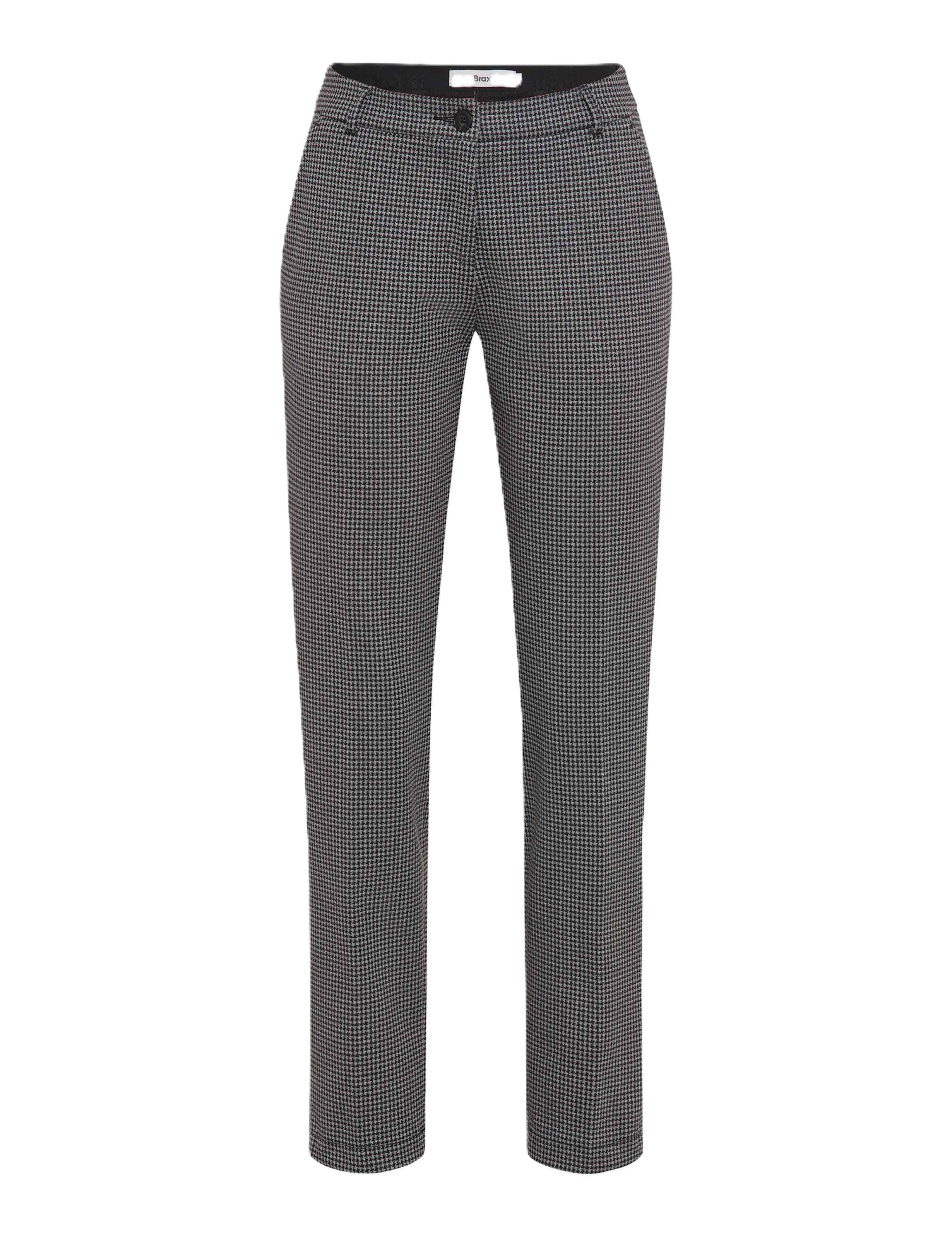 BRAX MARON S Pull On Chino - Houndstooth Charcoal Grey - 9212320 71-5827-06