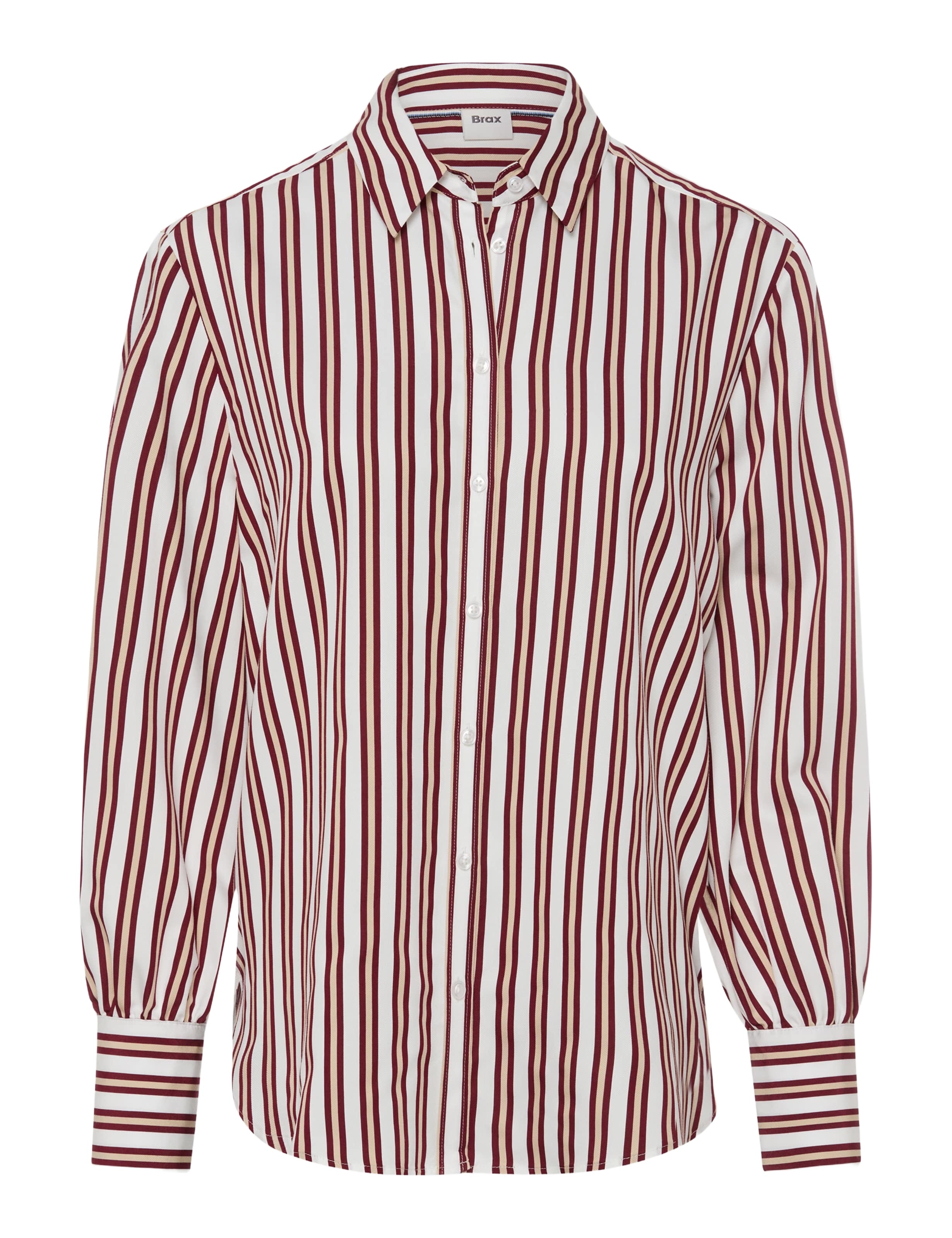 BRAX VIC Bluse - Burgundy Pinstripe Cream - 94126000 41-8857-40