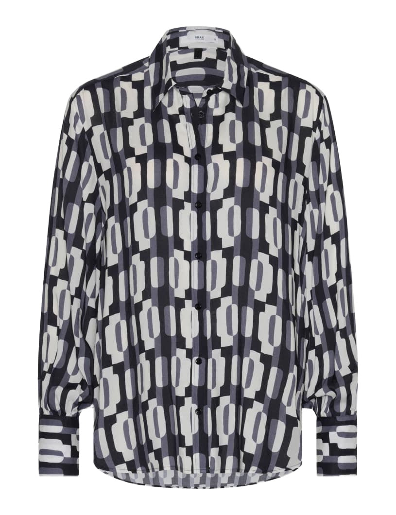 BRAX VIC Bluse - Midnight Checker Cream - 94126000 45-8638-02