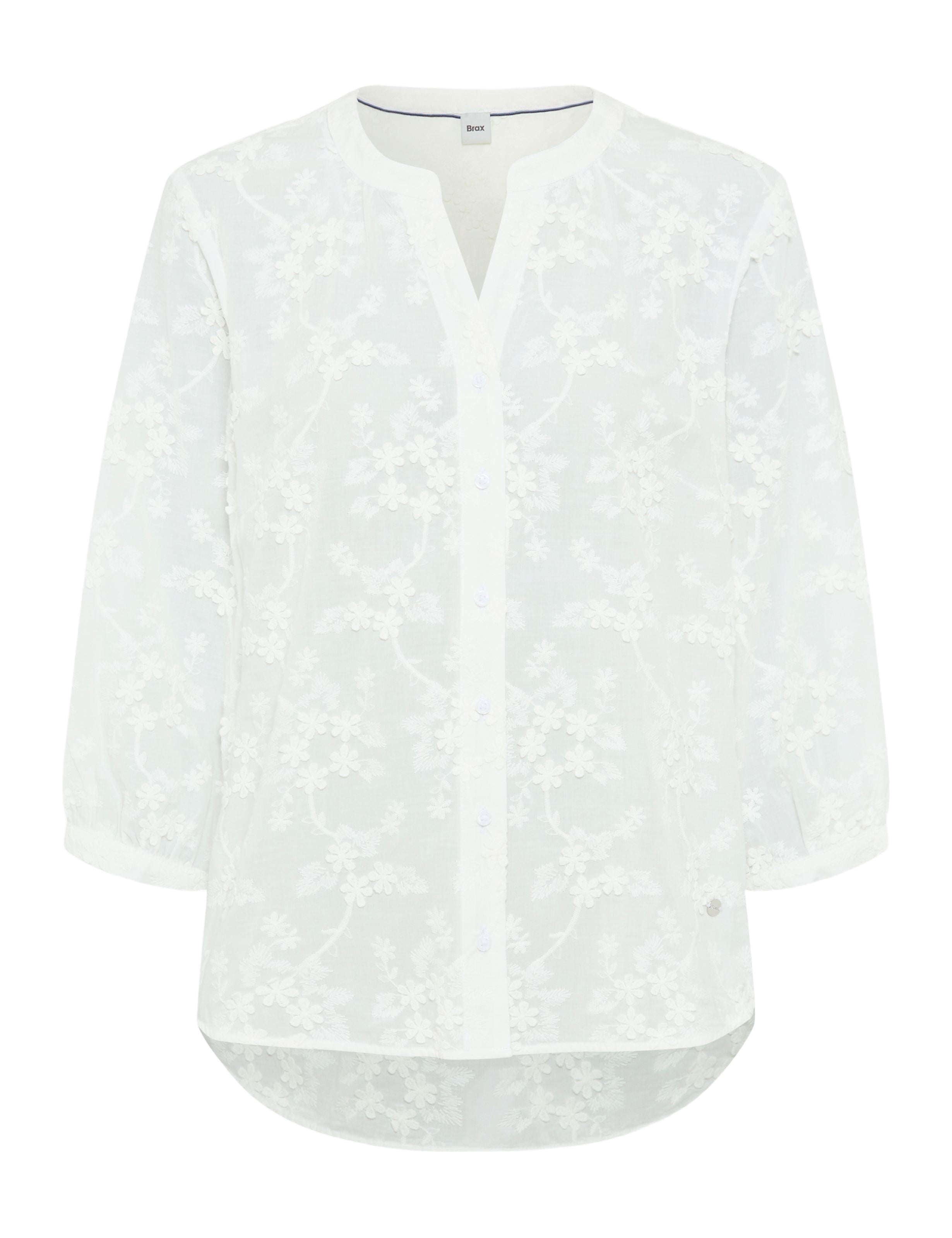BRAX VELIA 3/4 Bluse - Pearl Garden White - 94151000 94-0030-99