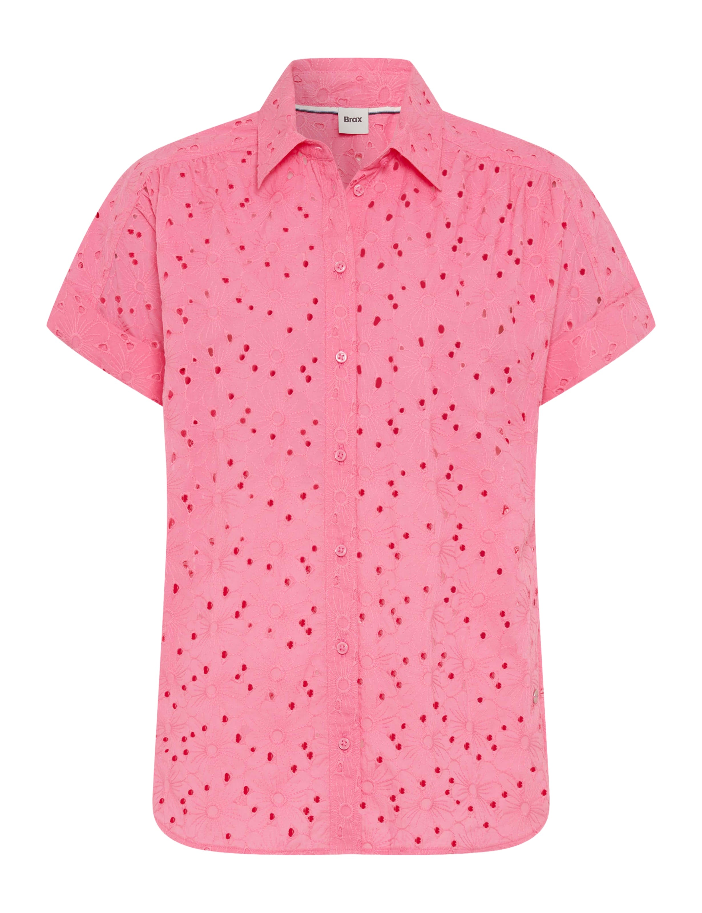 BRAX VIV Kurzarm Bluse - Petal Rose Berry - 94154300 46-5598-80