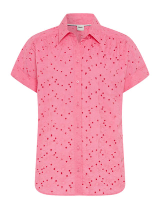 BRAX VIV Kurzarm Bluse - Petal Rose Berry - 94154300 46-5598-80