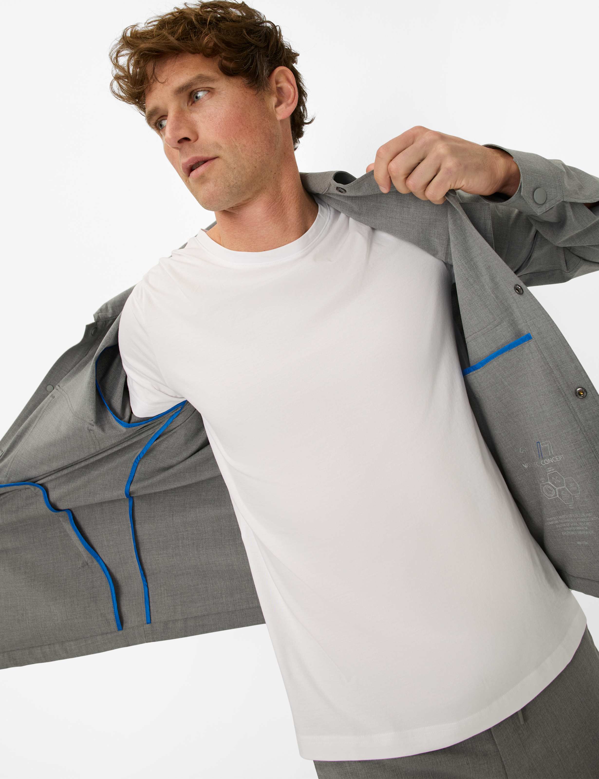 BRAX TED Kurzarm T-Shirt - Polar Breeze White - 70816100 20-4530-99 von BRAX