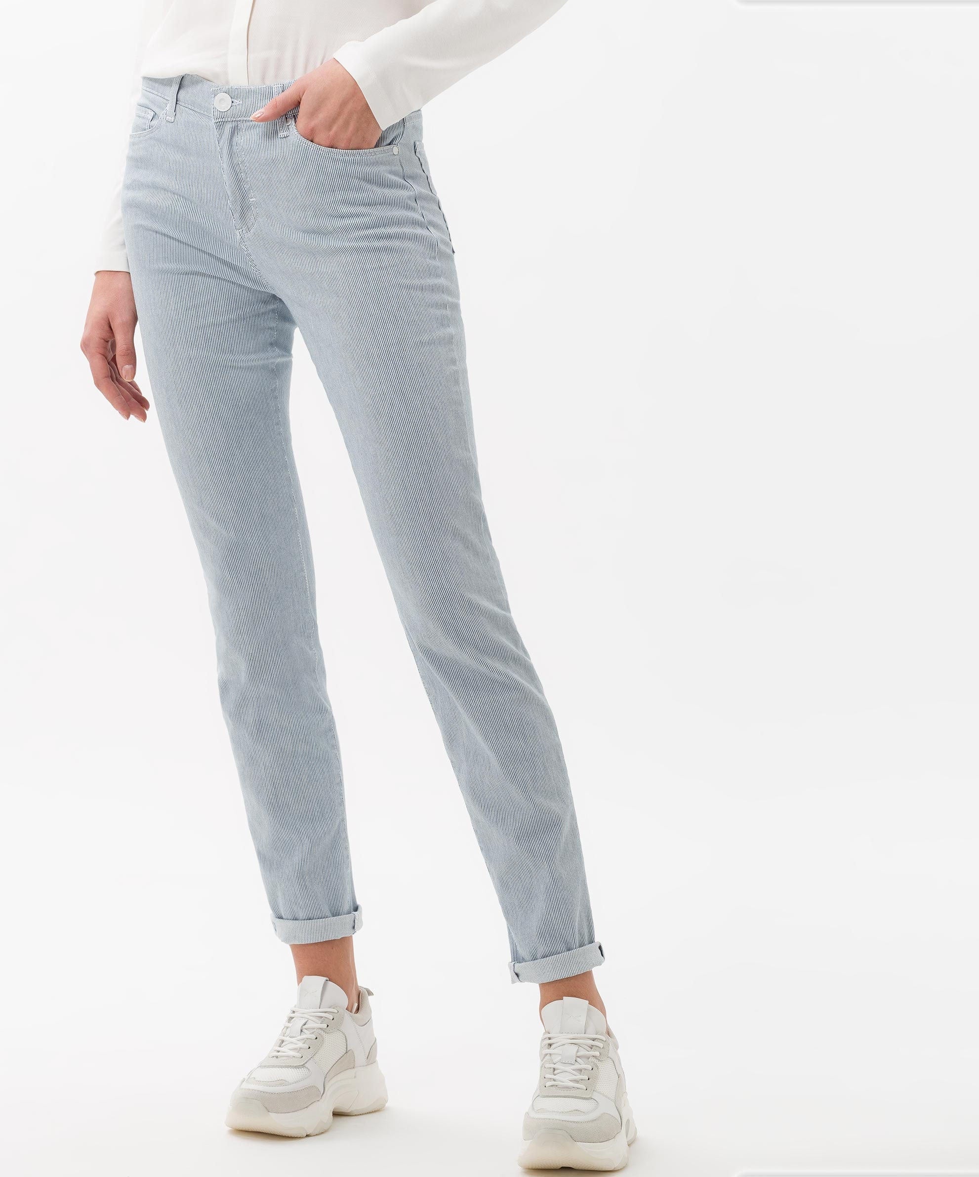 BRAX SHAKIRA clean light blue striped 9990120 74-6317-29 - Super stretch denim von BRAX