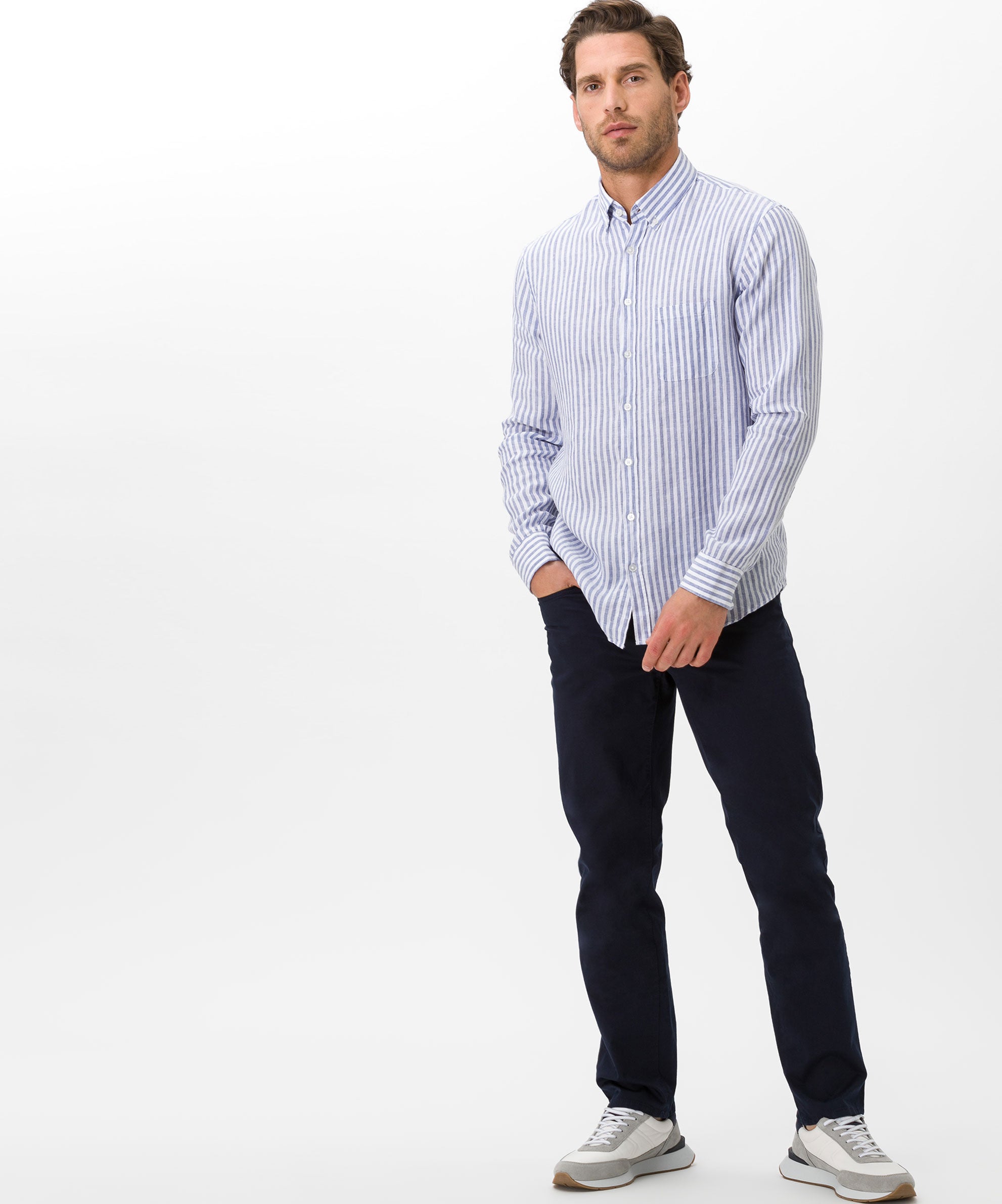 BRAX CADIZ Herrenhose - Deep Navy Drift - 07884120 84-3147.22 von BRAX