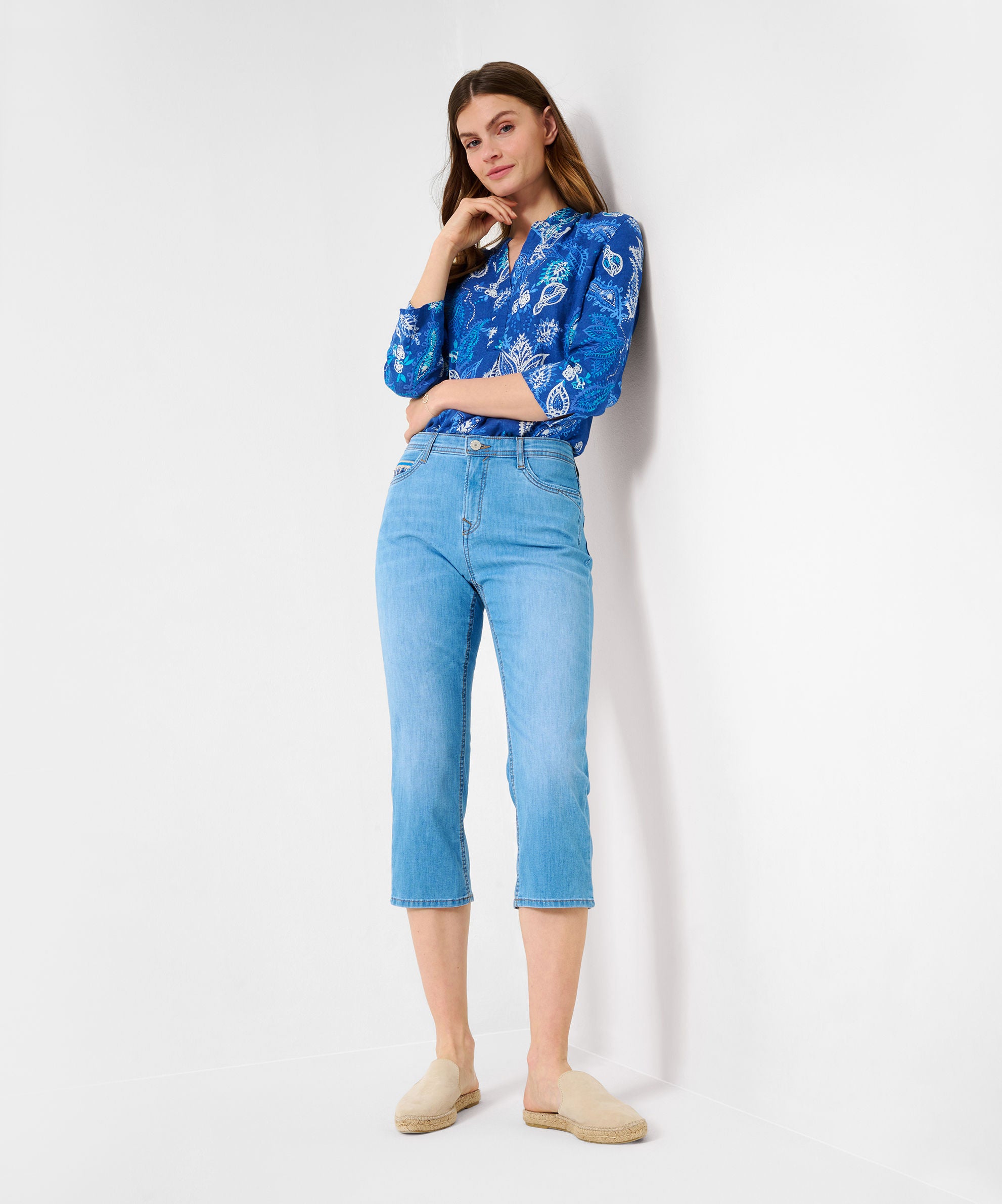 BRAX MARY C used light blue Capri Jeans - Seafoam Horizon - 9969020 74-7308-19 von BRAX