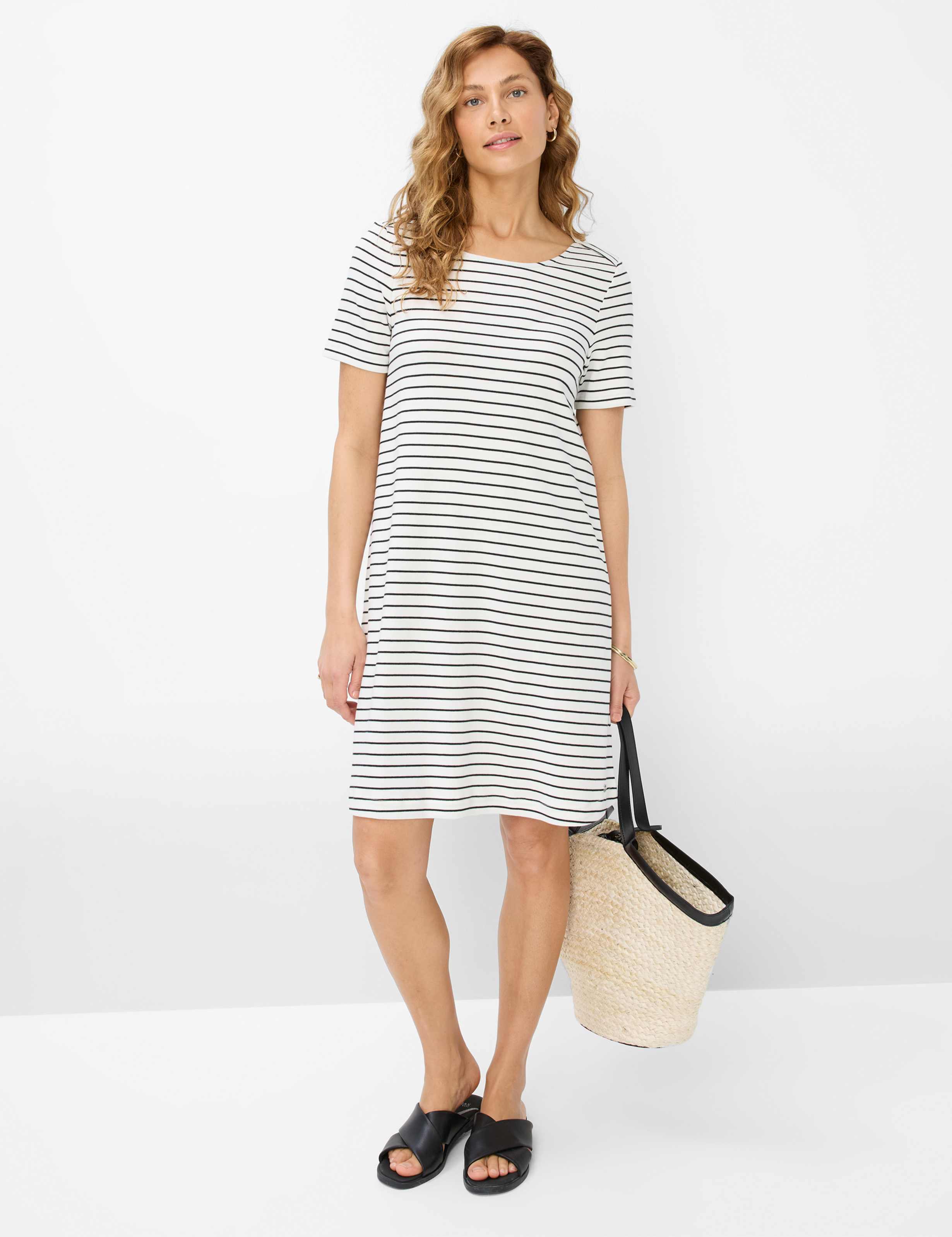 BRAX Grace T-Shirt Kleid - Cream Stripe Breeze - 90641300 36-3508-02 von BRAX