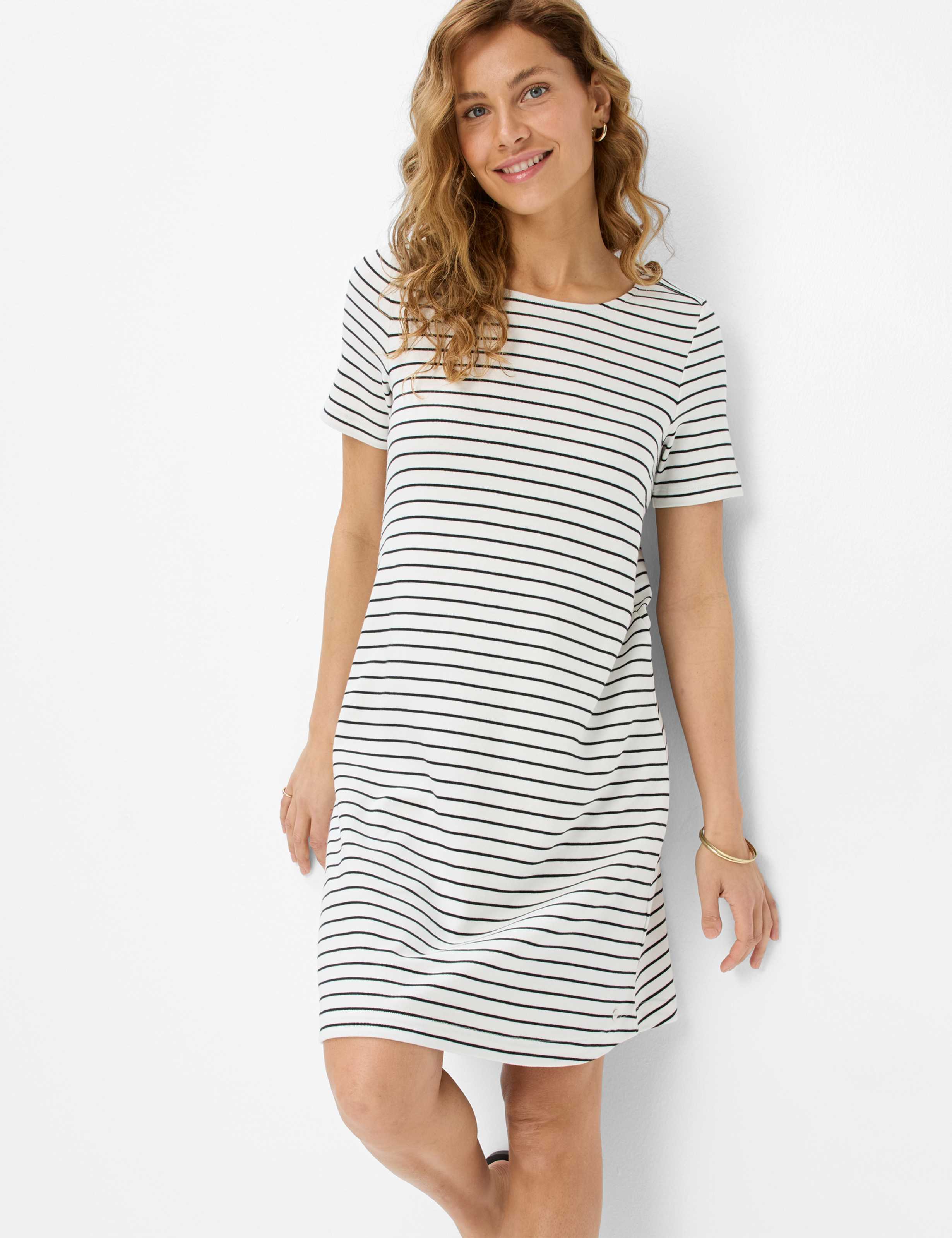 BRAX Grace T-Shirt Kleid - Cream Stripe Breeze - 90641300 36-3508-02 von BRAX