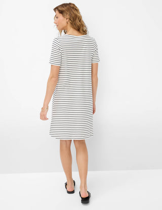 BRAX Grace T-Shirt Kleid - Cream Stripe Breeze - 90641300 36-3508-02