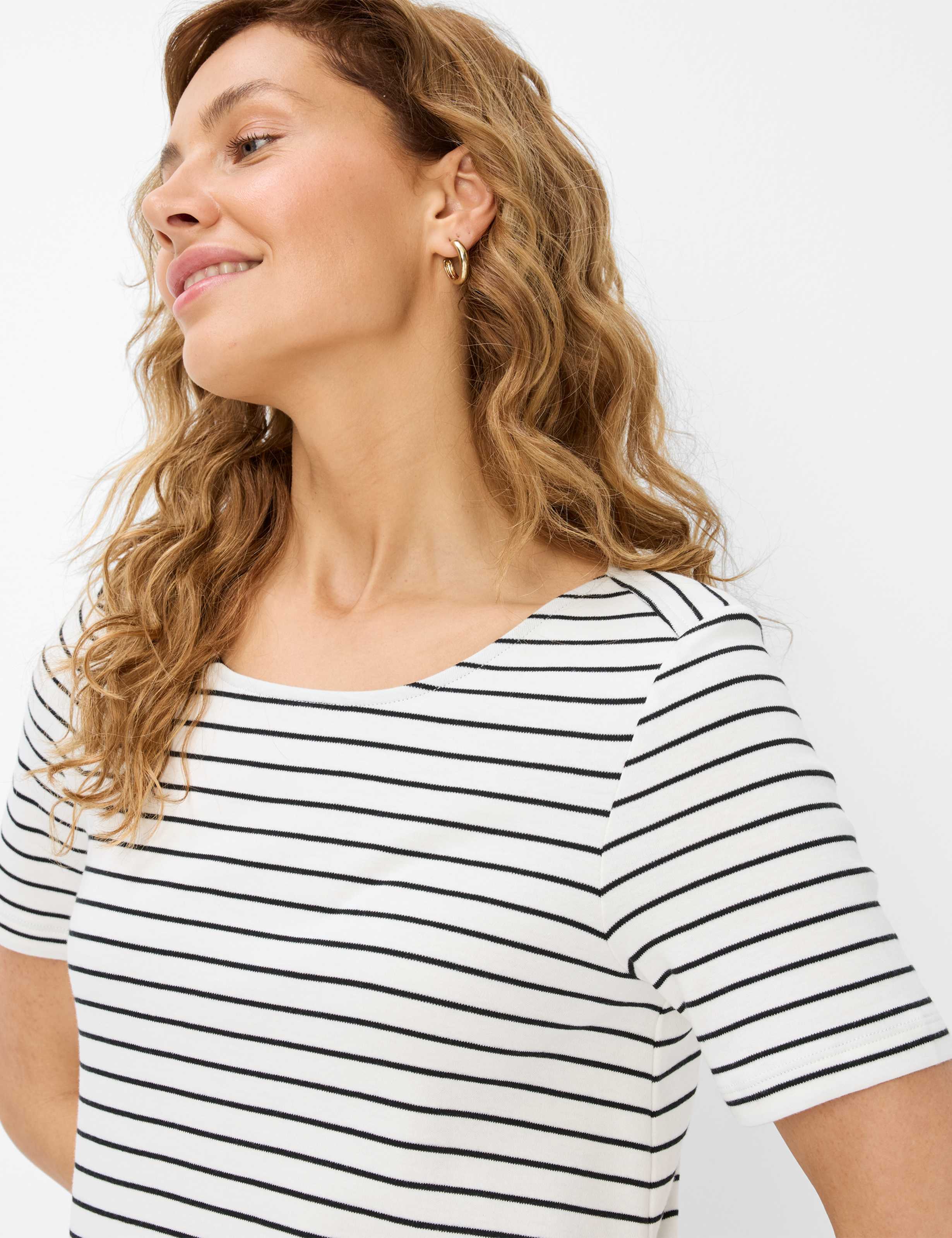 BRAX Grace T-Shirt Kleid - Cream Stripe Breeze - 90641300 36-3508-02 von BRAX