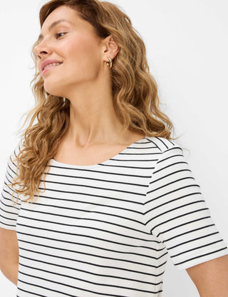 BRAX Grace T-Shirt Kleid - Cream Stripe Breeze - 90641300 36-3508-02