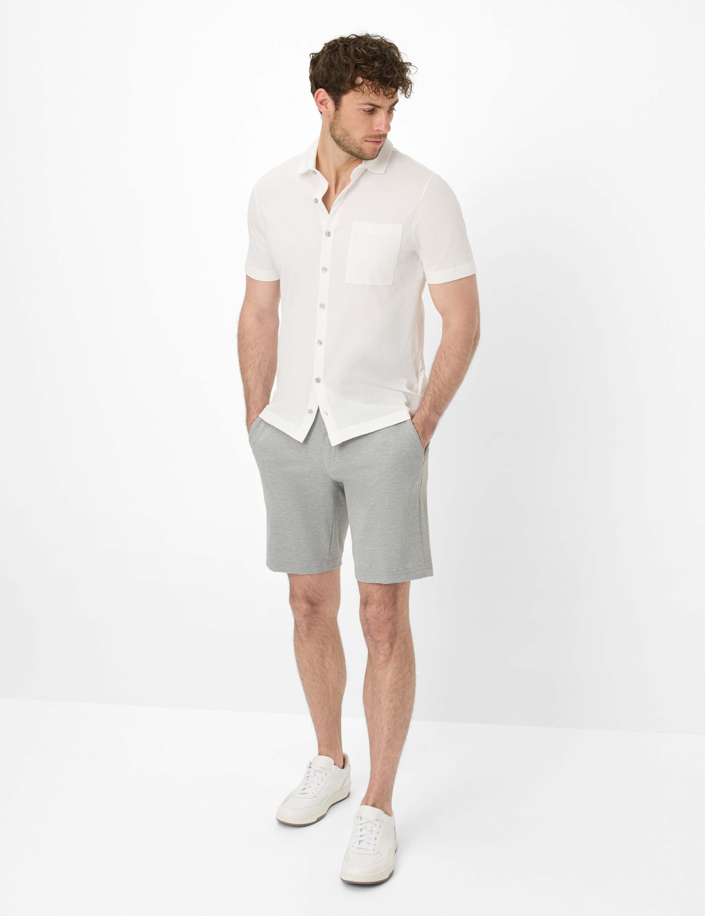 BRAX SILVIO PB platin Shorts - Misty Grey Melange - 7269020 86-5208-06 von BRAX