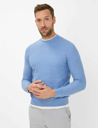 BRAX RICK Strickpullover Rundhals - Sky Harbor Blue - 70126800 26-4108-16