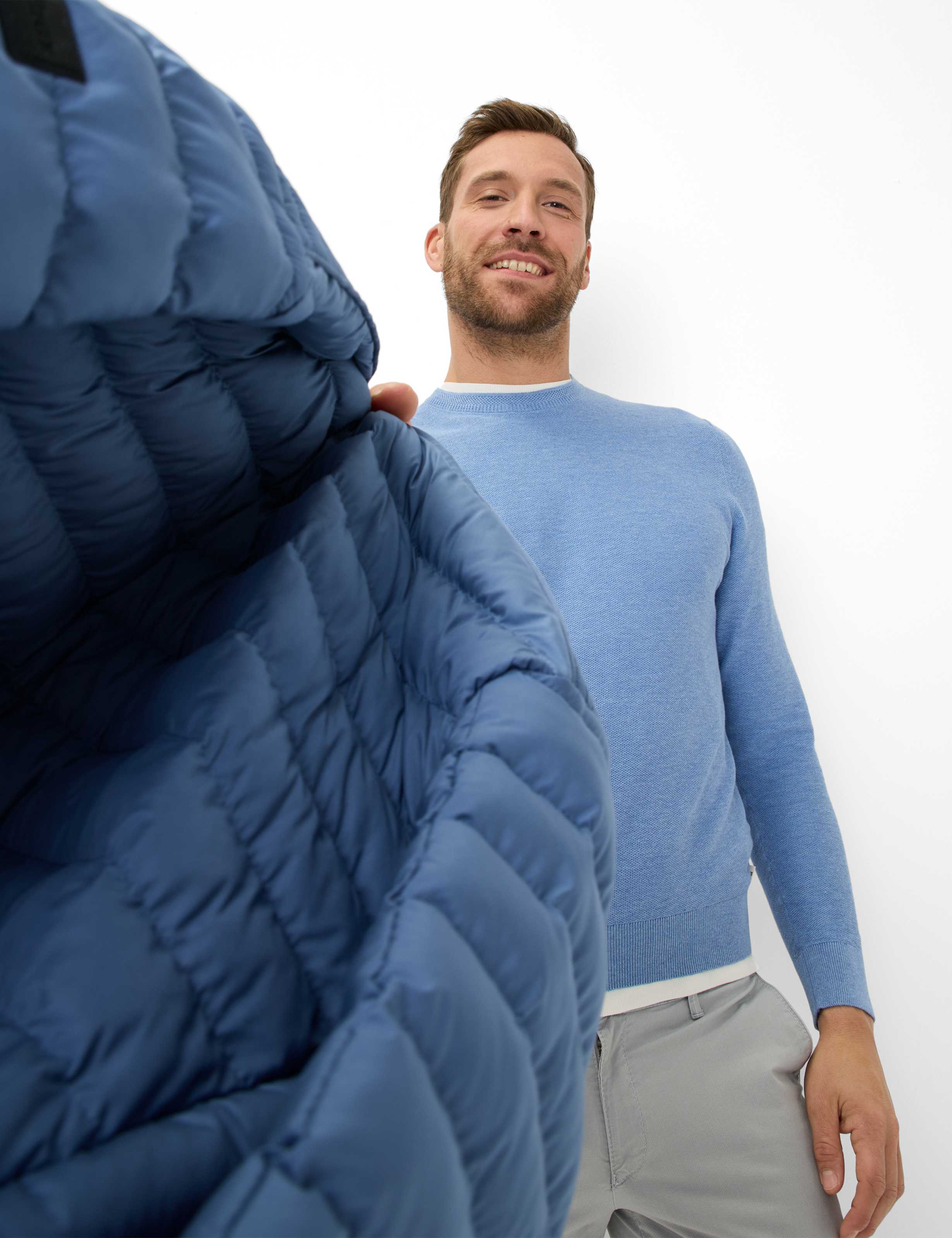 BRAX RICK Strickpullover Rundhals - Sky Harbor Blue - 70126800 26-4108-16 von BRAX