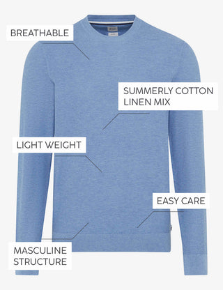 BRAX RICK Strickpullover Rundhals - Sky Harbor Blue - 70126800 26-4108-16