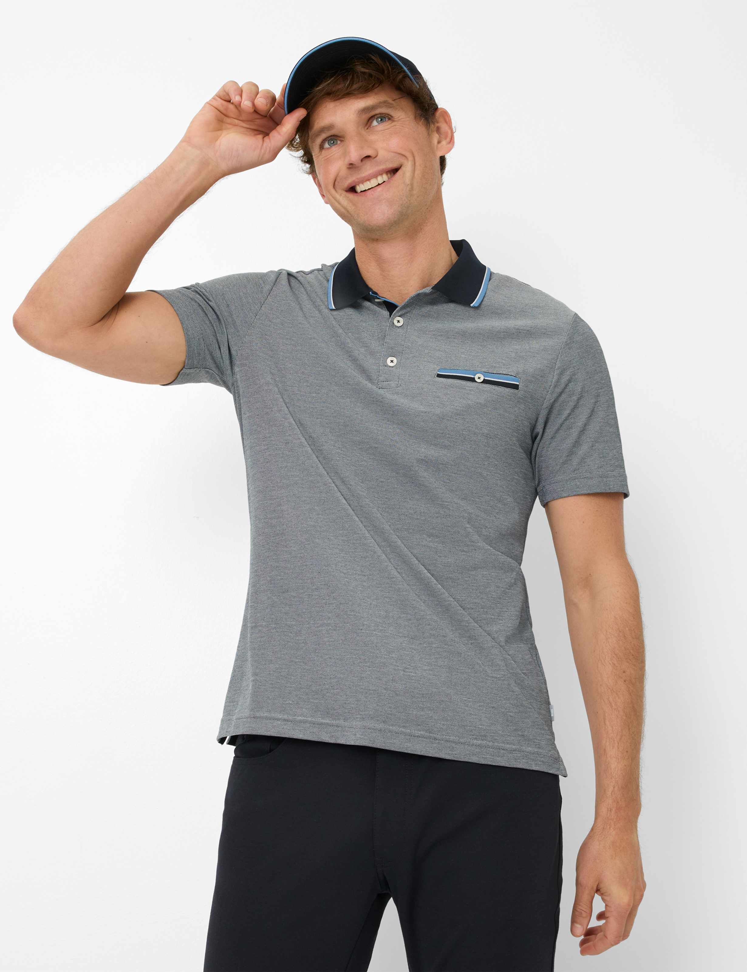 BRAX PETTER Poloshirt - Steel Fog Blue - 70420800 214768-23 von BRAX