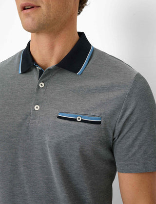BRAX PETTER Poloshirt - Steel Fog Blue - 70420800 214768-23