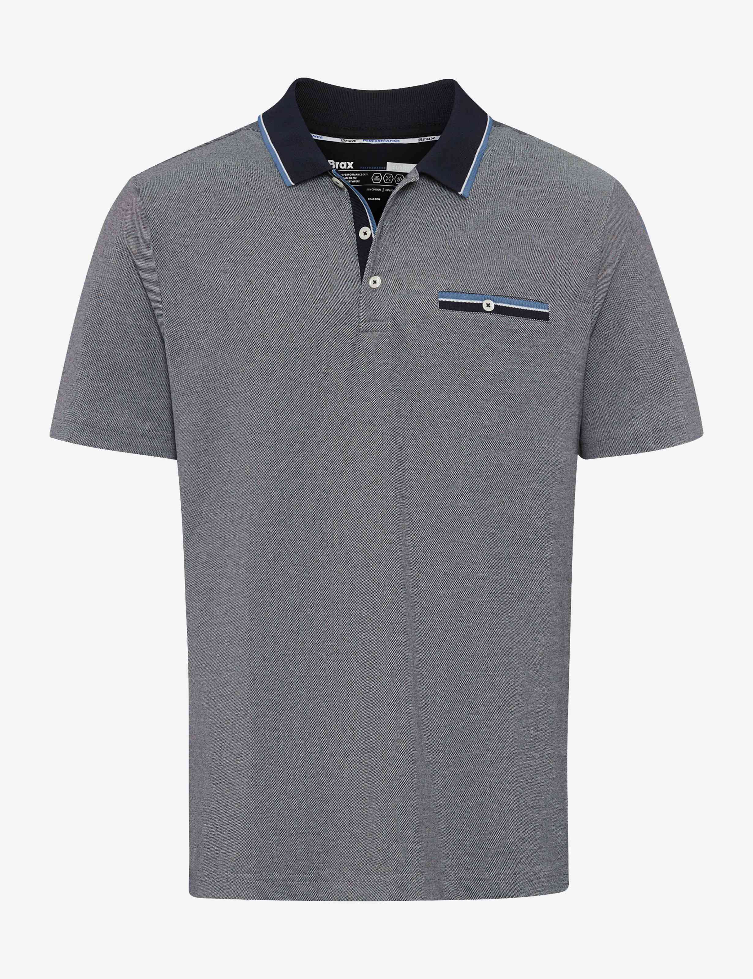 BRAX PETTER Poloshirt - Steel Fog Blue - 70420800 214768-23