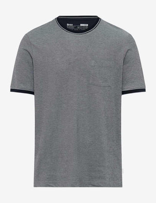 BRAX TED Kurzarm T-Shirt - Slate Harbor Blue - 70817200 26-4768-23
